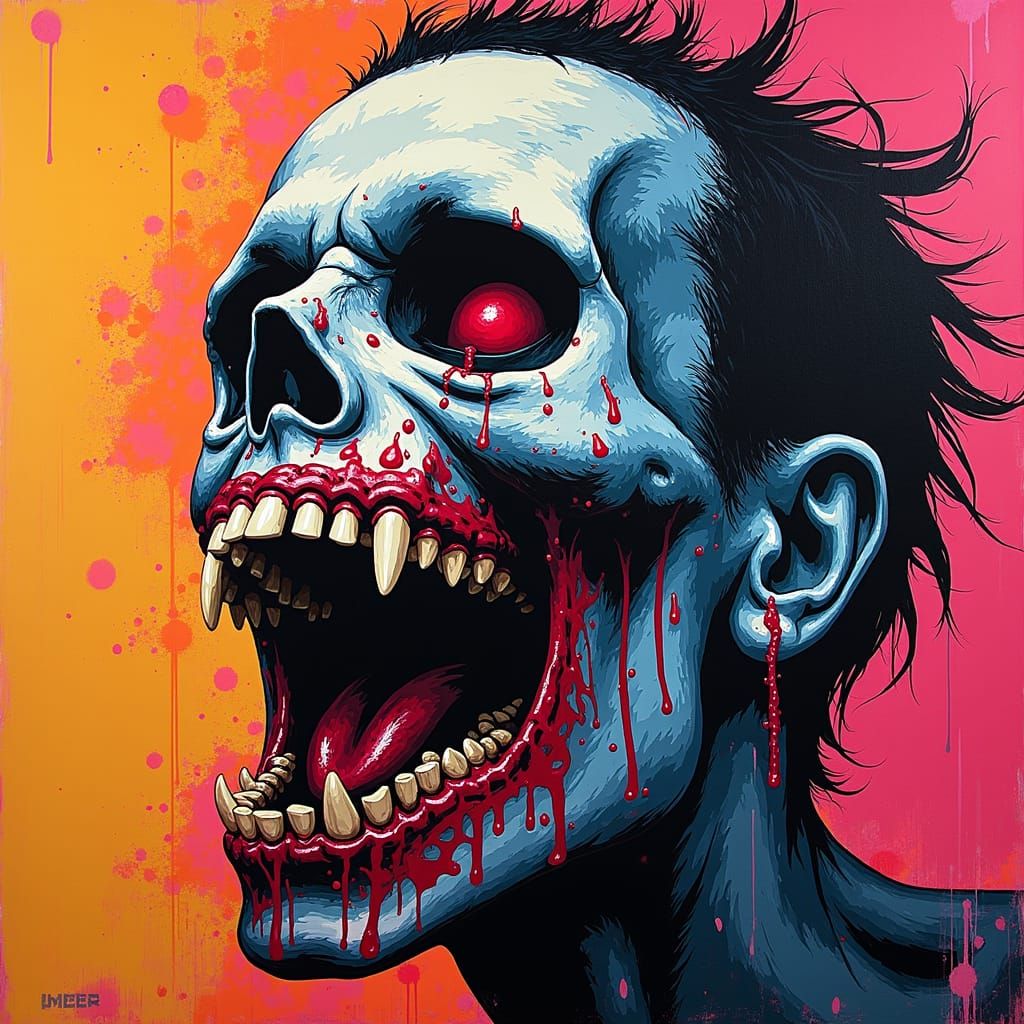 Pop art death, art by Clive Barker, Andy Warhol, H.R. Giger,...