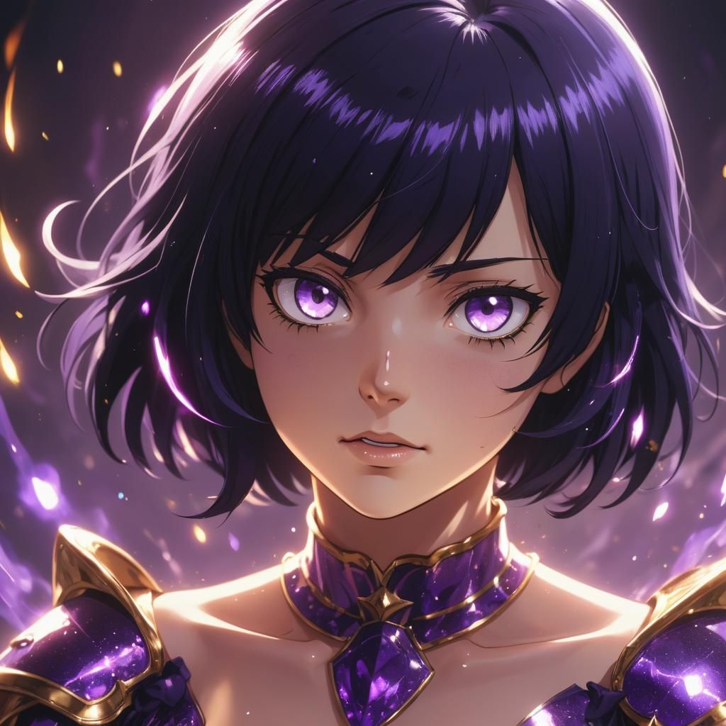 Anime Merlin in Armor with Magic Sparks