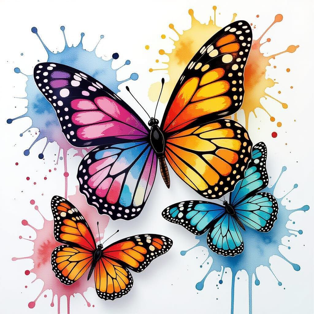 Ink Butterflies Splatter into Flight