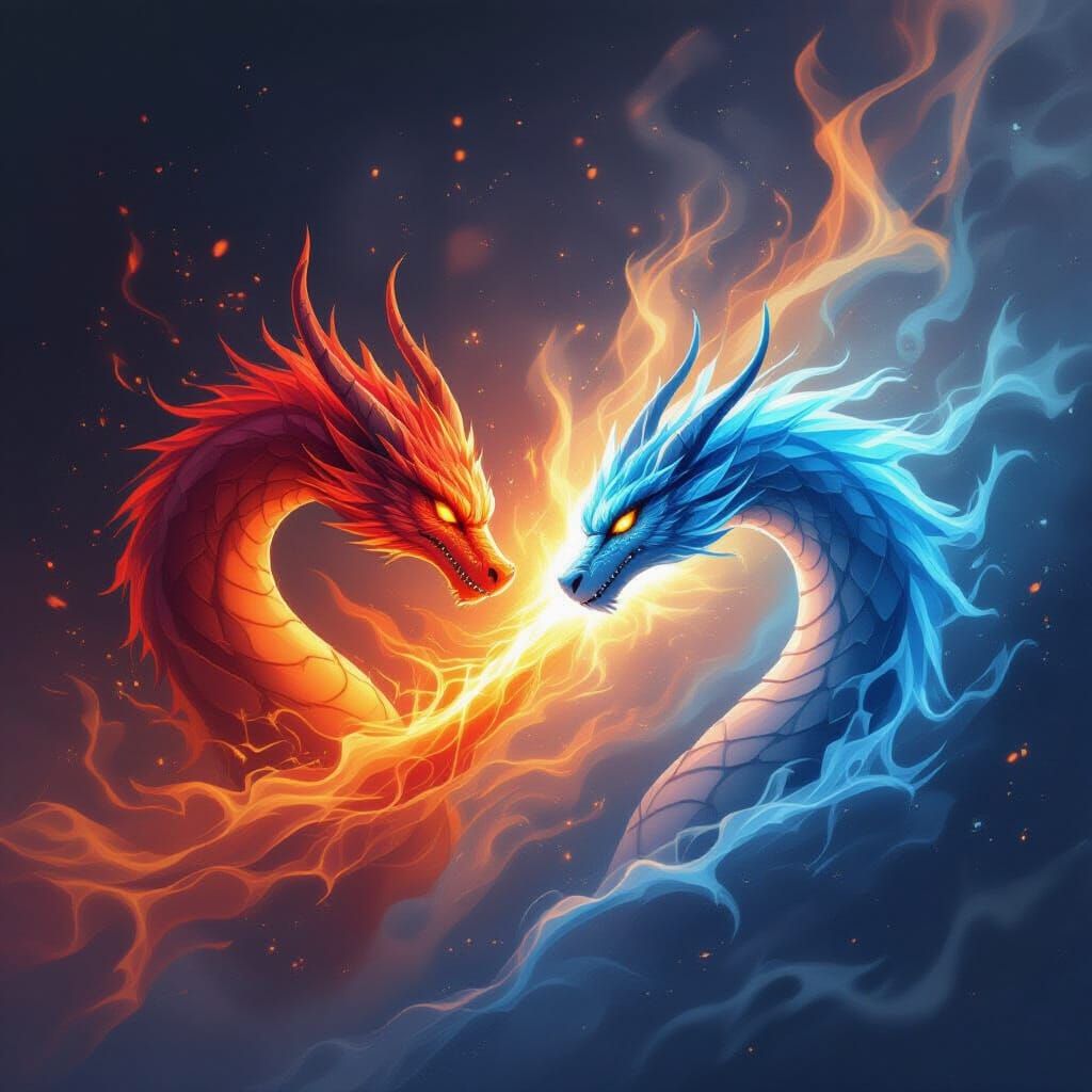 Fire and Ice Elements Converge in Stunning Visual