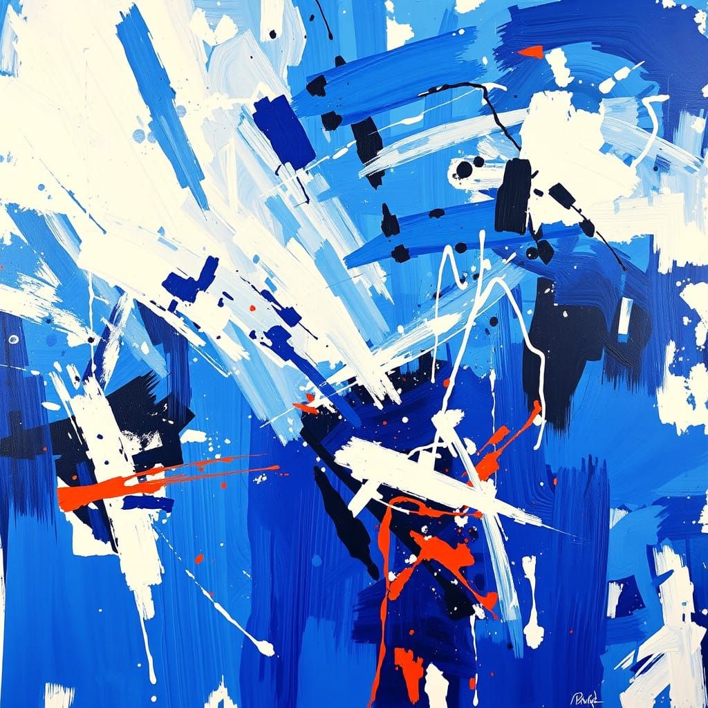 Expressive Abstraction in Blues and Whites - Dynamic Gestura...