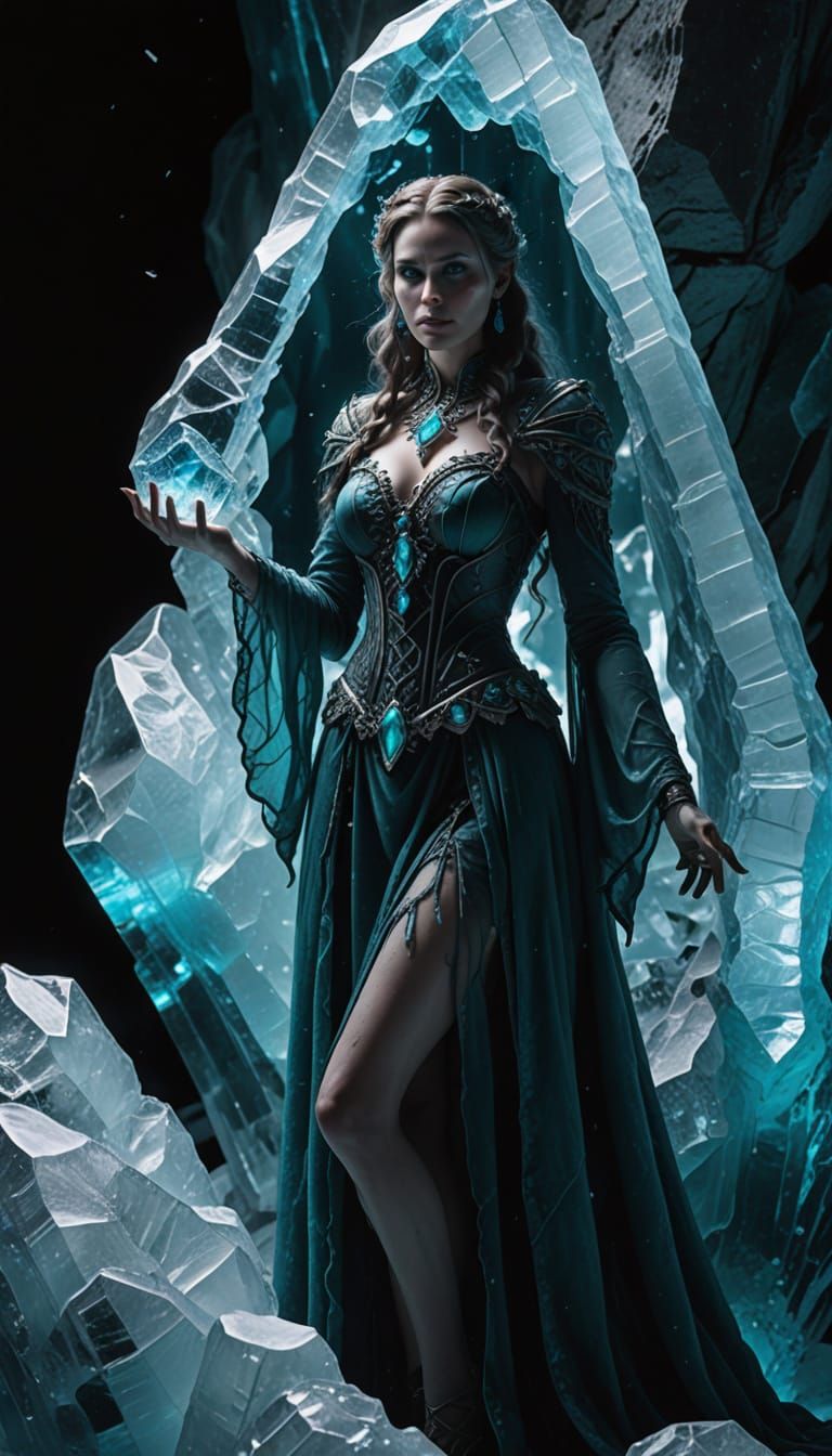 Frozen Witch: Moll Dyer in a Dark Fantasy Ice Tomb