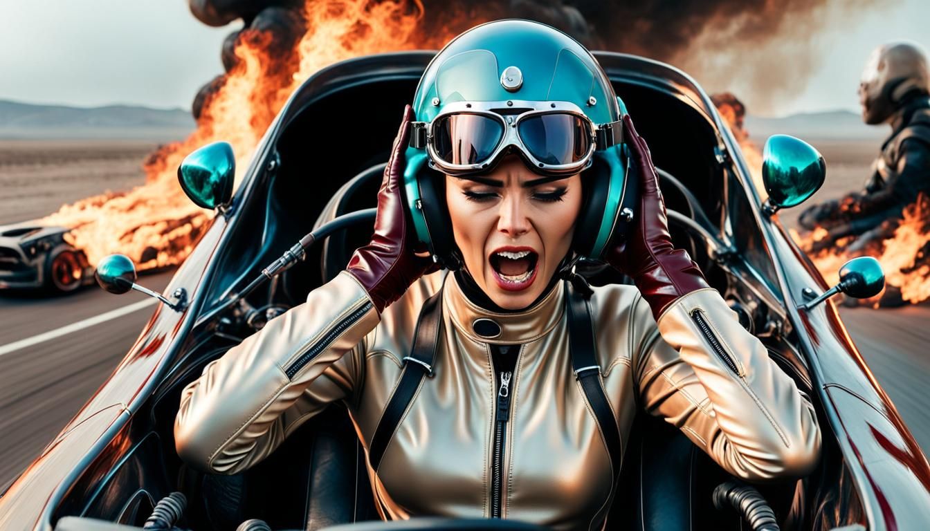 Burning Fear: Woman in Burning Race Car
