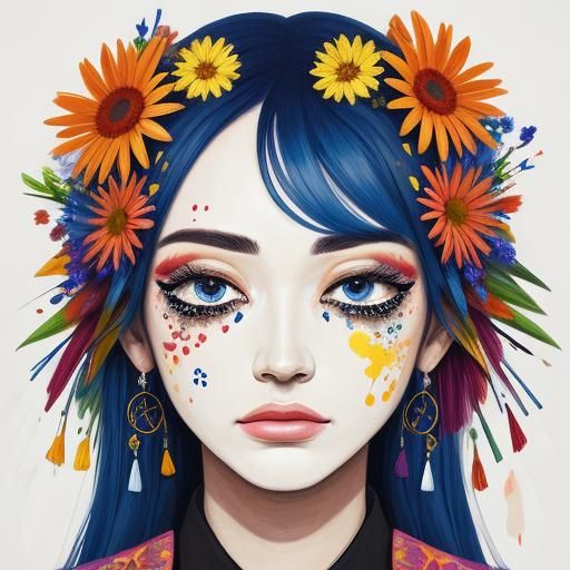 Abstract Floral Portrait with Tears