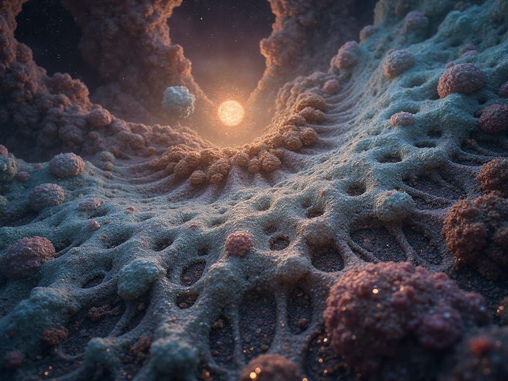 Crazed Bioiridescent Nucleated Microvoids Lavaconic Crackle Crazing in the Fabric of Time