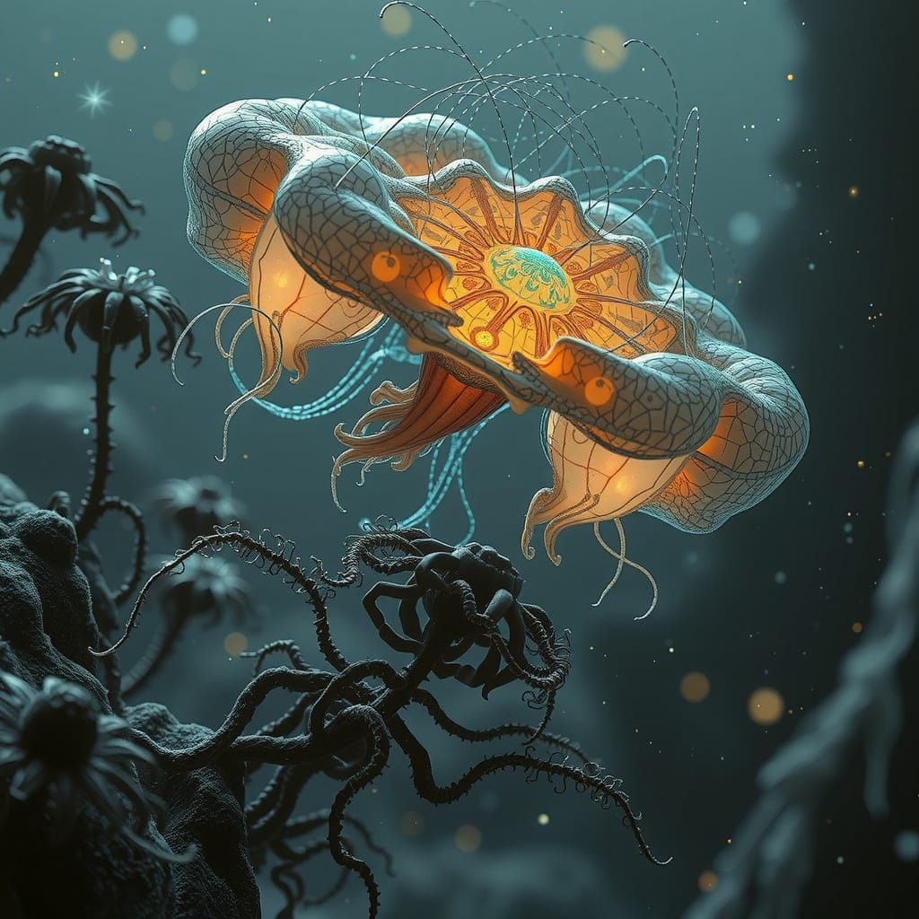 Nitzschia inconspicua diatom floating