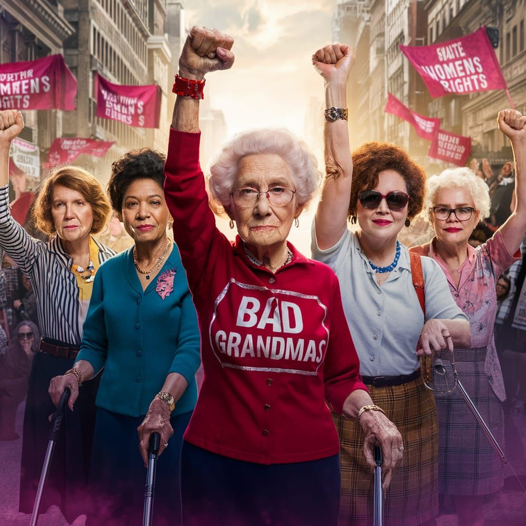 Empowering Image of 'Bad Grandmas' Supporting Women's Rights
