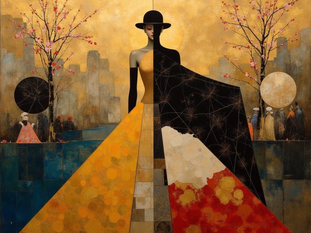 Abstract Pin-Up Fusion with Geometric Garden