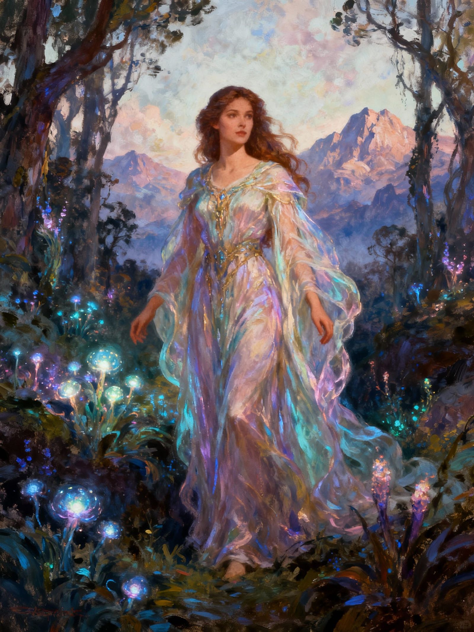 Fantasy Art of a Beautiful Woman in Digital Painting Style