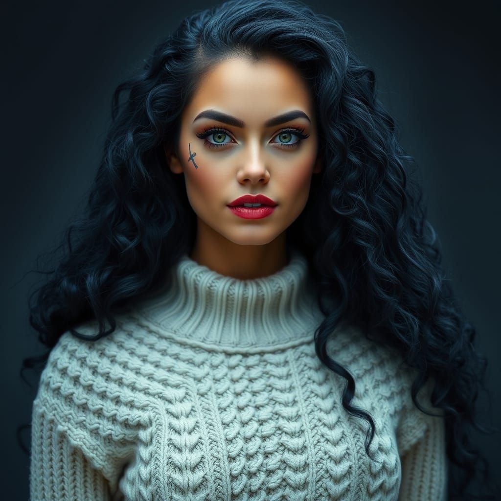 Confident Goddess in Moody Atmospheric Style