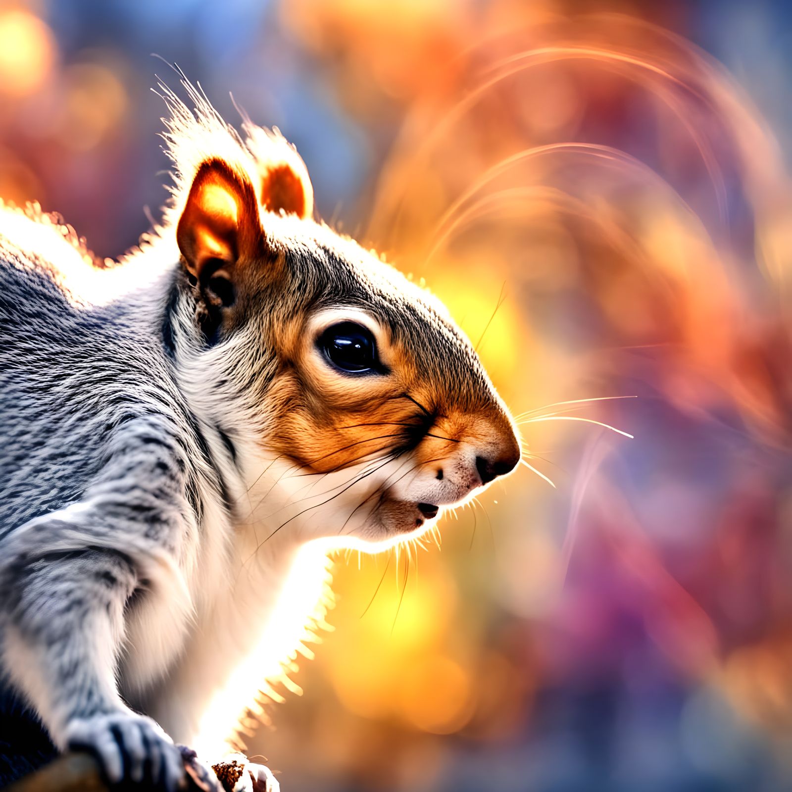 Surreal Winter Wonderland Scene with Hyperrealistic Squirrel