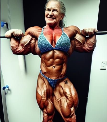 Muscular Bodybuilder Grandma with Ripped Physique