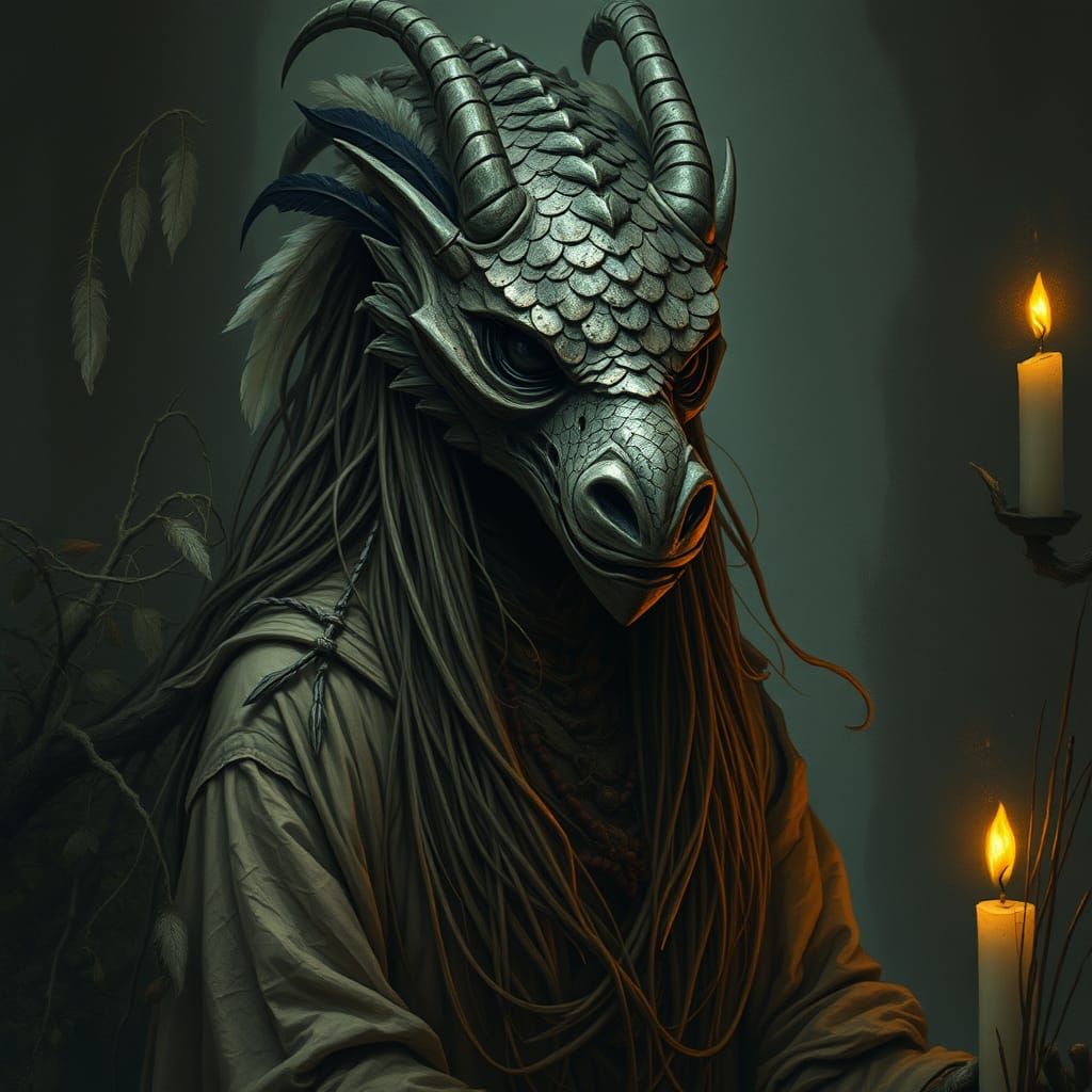 Ethereal Shamaness Wears Ancient Dragon Mask