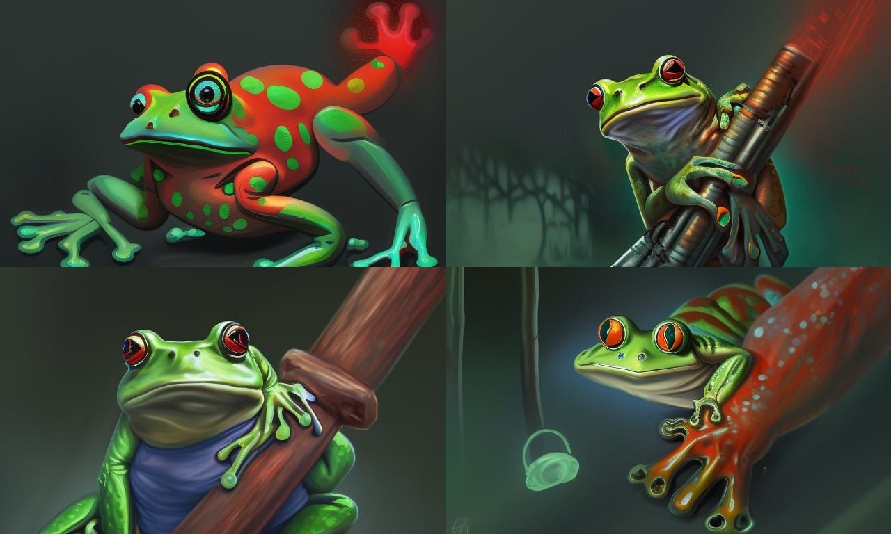 Mutant Frog Gangster Portrait in Chernobyl Style