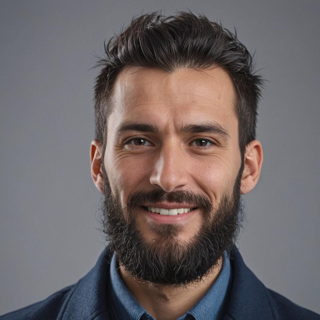 Detailed Portrait of a Belgian Manager with Mohawk