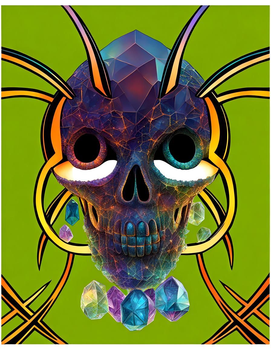 Eldritch Crystal Jack O'Lantern in Beksiński Style