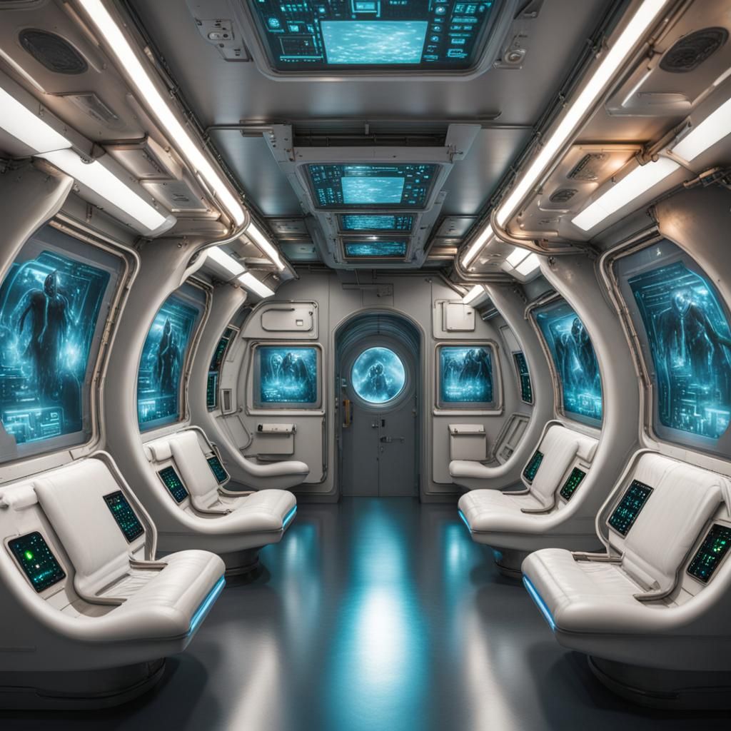 Aliens in Cryo Capsules on Spaceship