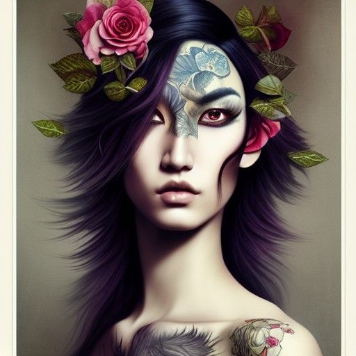 Decadent Portrait of Androgynous Asian God