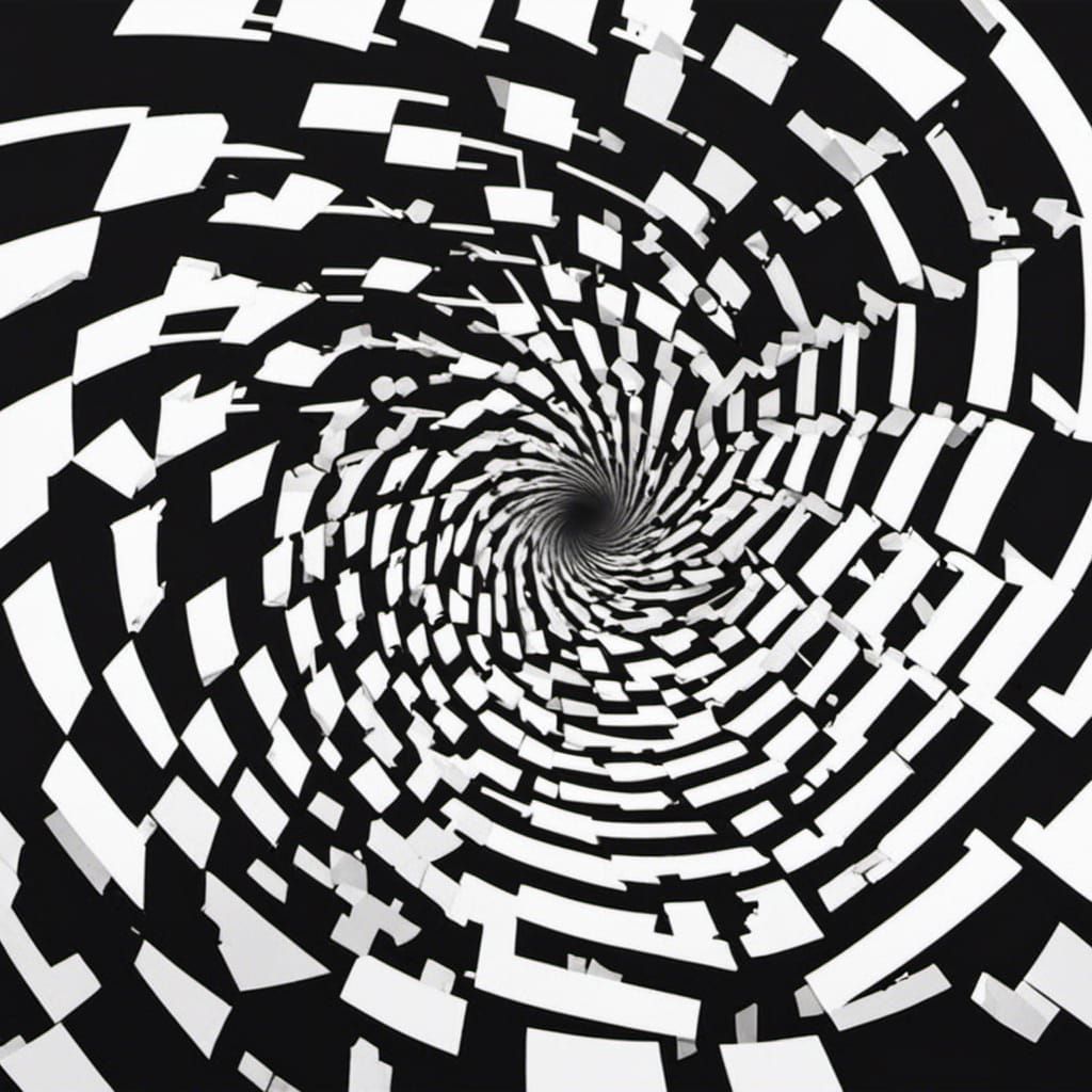 Monochrome Spinning Spiral Optical Illusion