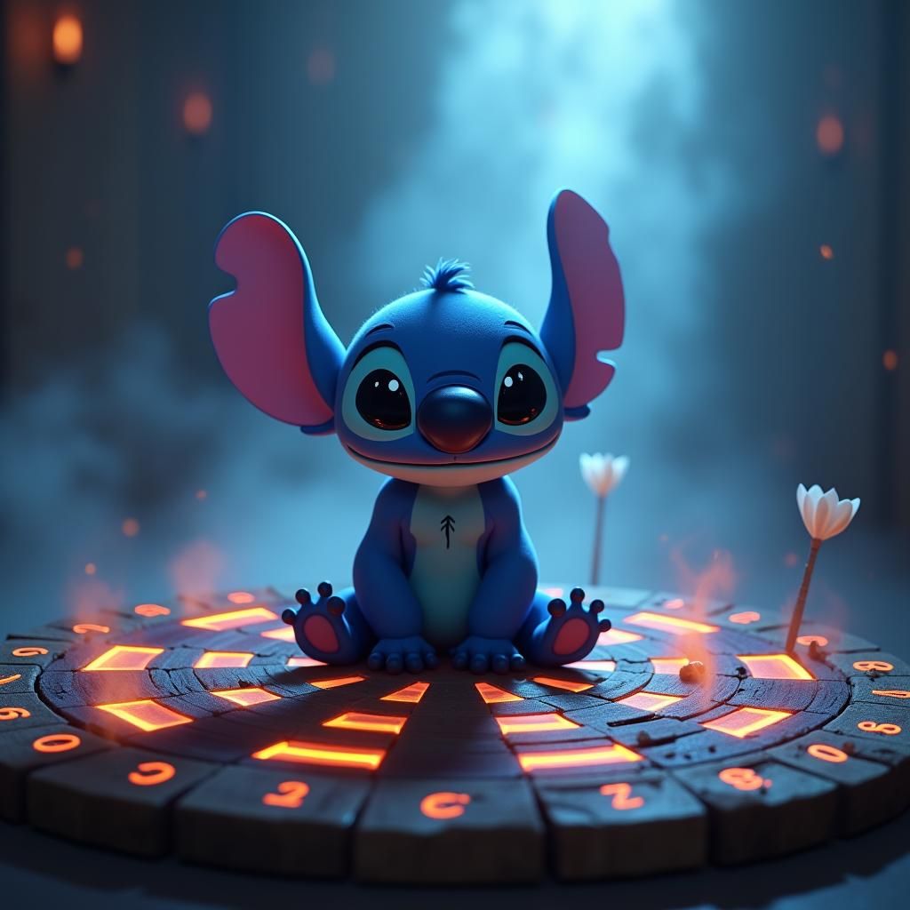 Stitch on Dartboard: Fantasy Concept Art