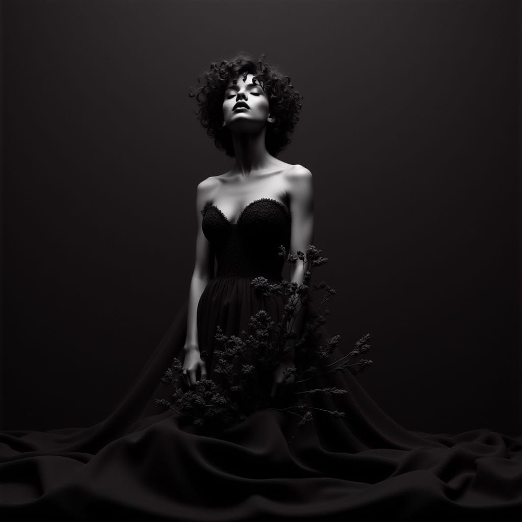 A Dark Bride in a Black Room