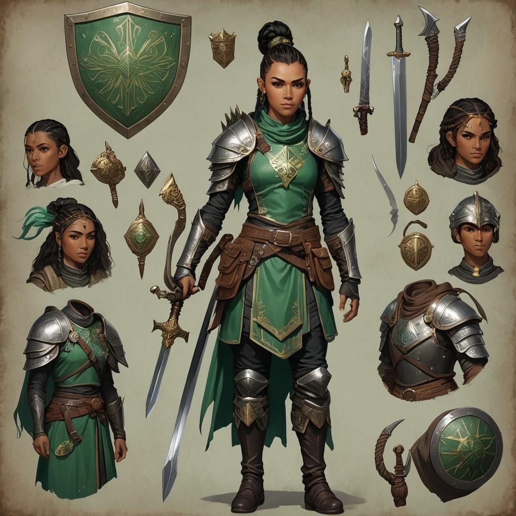 Aasimar Cleric with Mesoamerican Features, Fantasy Art