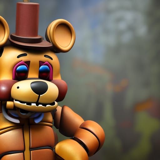 Freddy Fazbear with Microphone, Detailed Matte Painting