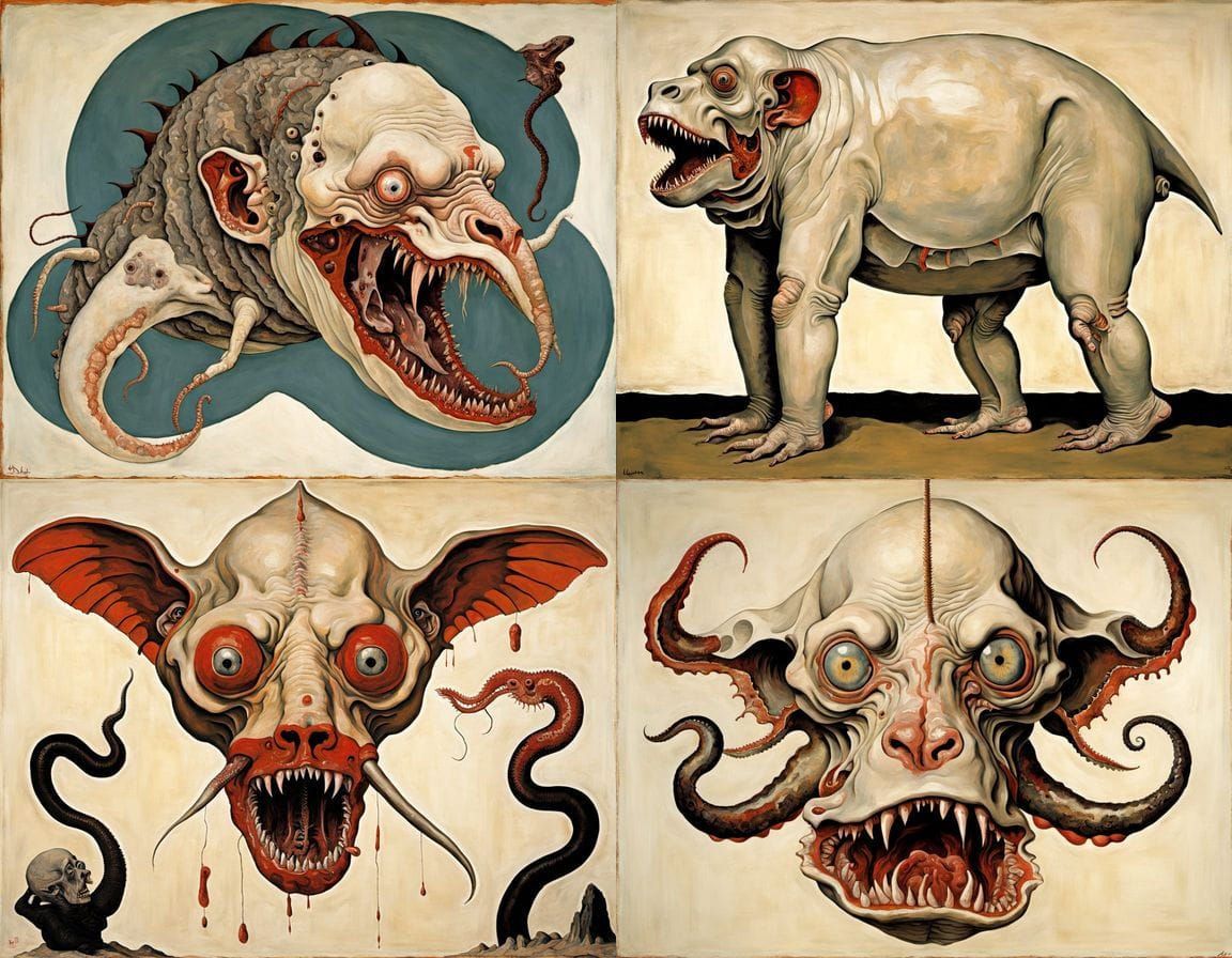 Mythical Hybrid Creature in Ukiyo-e Style