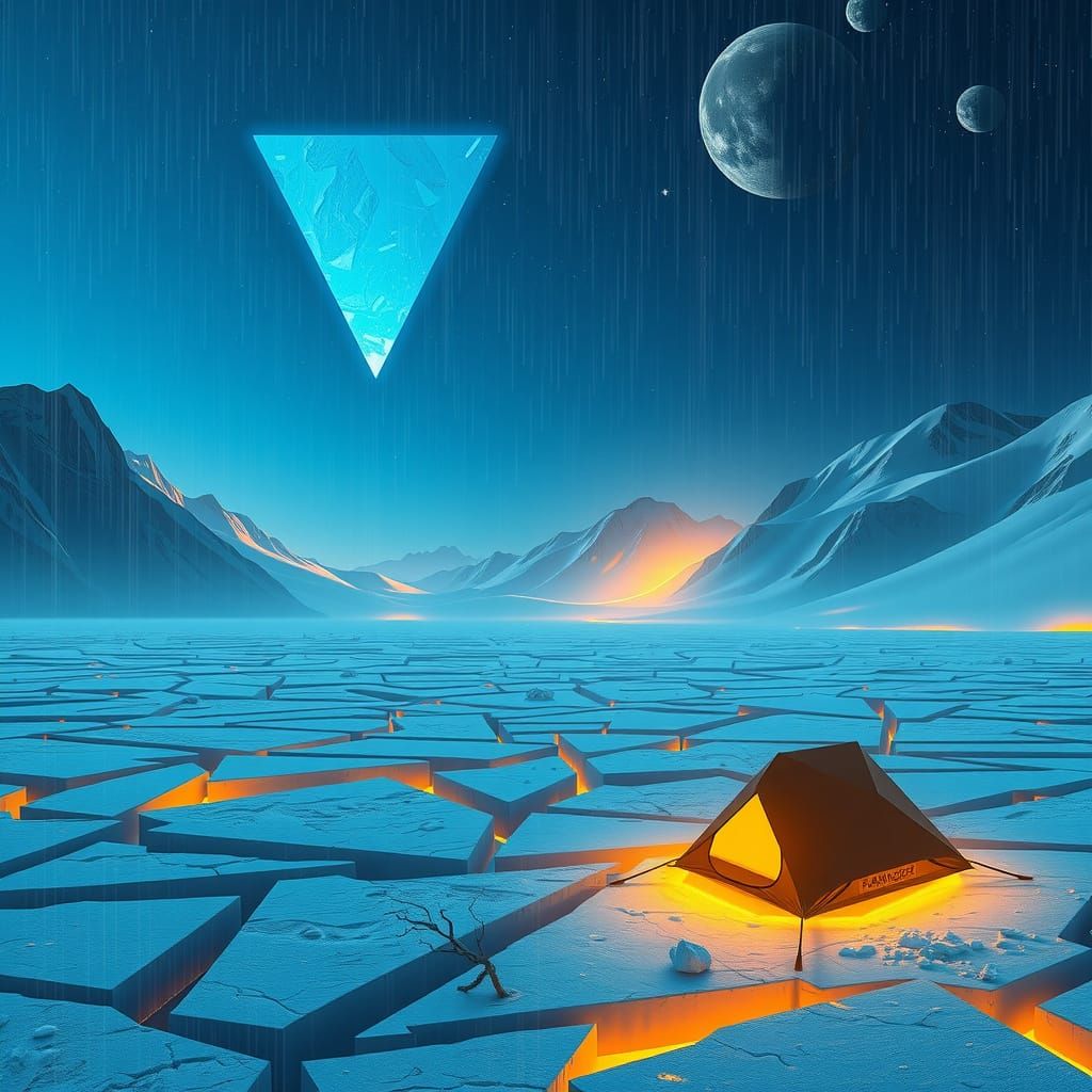 Futuristic Frostscapes in Cyberpunk Style