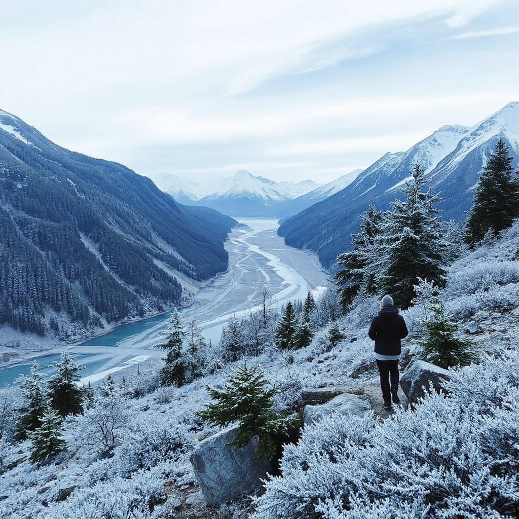 Indigo Surrealism: Frosty Blue and White