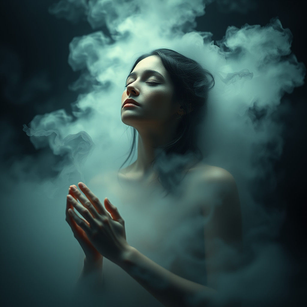 Mystical Woman in Dreamlike Trance