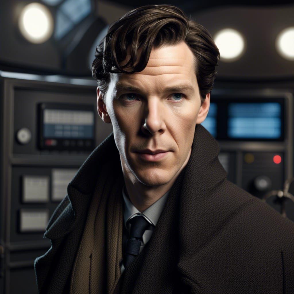 Benedict Cumberbatch as The Doctor in TARDIS