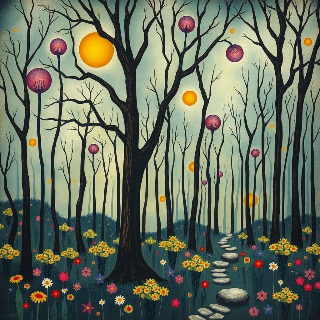 Fantastical Forest in Dreamlike Pastel Hues