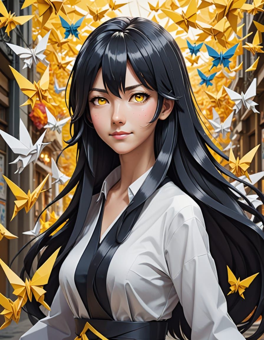 Woman in Origami World: Anime Key Visual