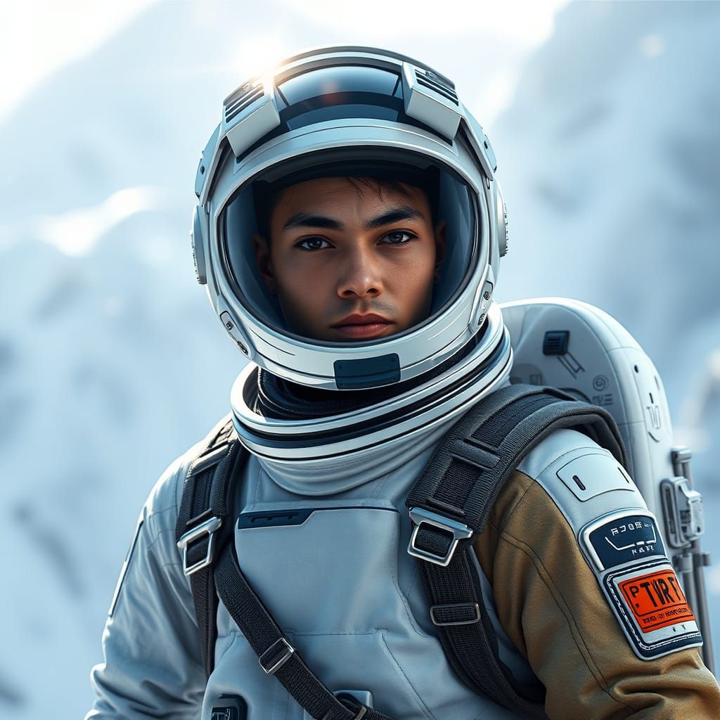 Modern Explorer in Pixar Style, Blending Astronaut and Climb...