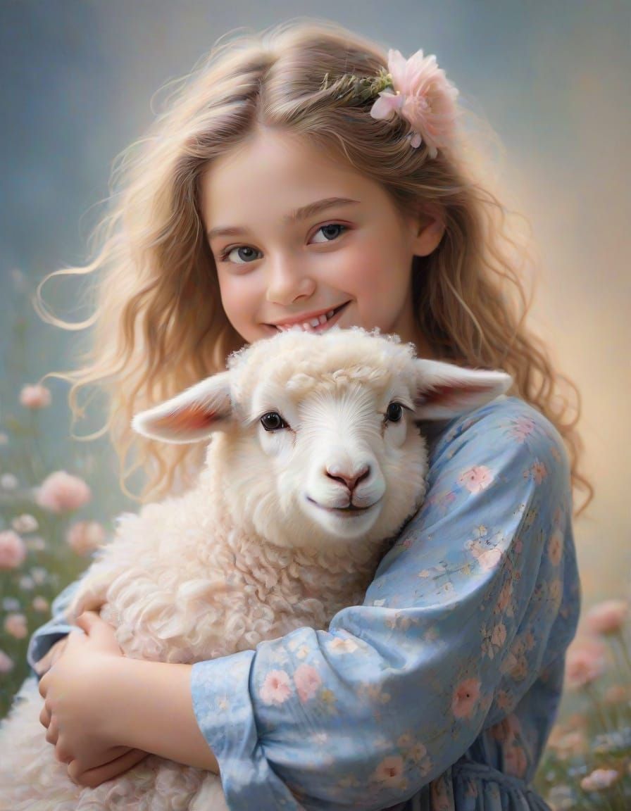 Joyful Moment in Soft Pastel Impressionism