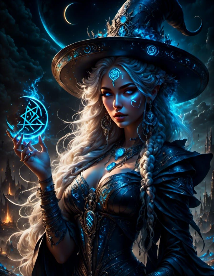 Blue rune Witch