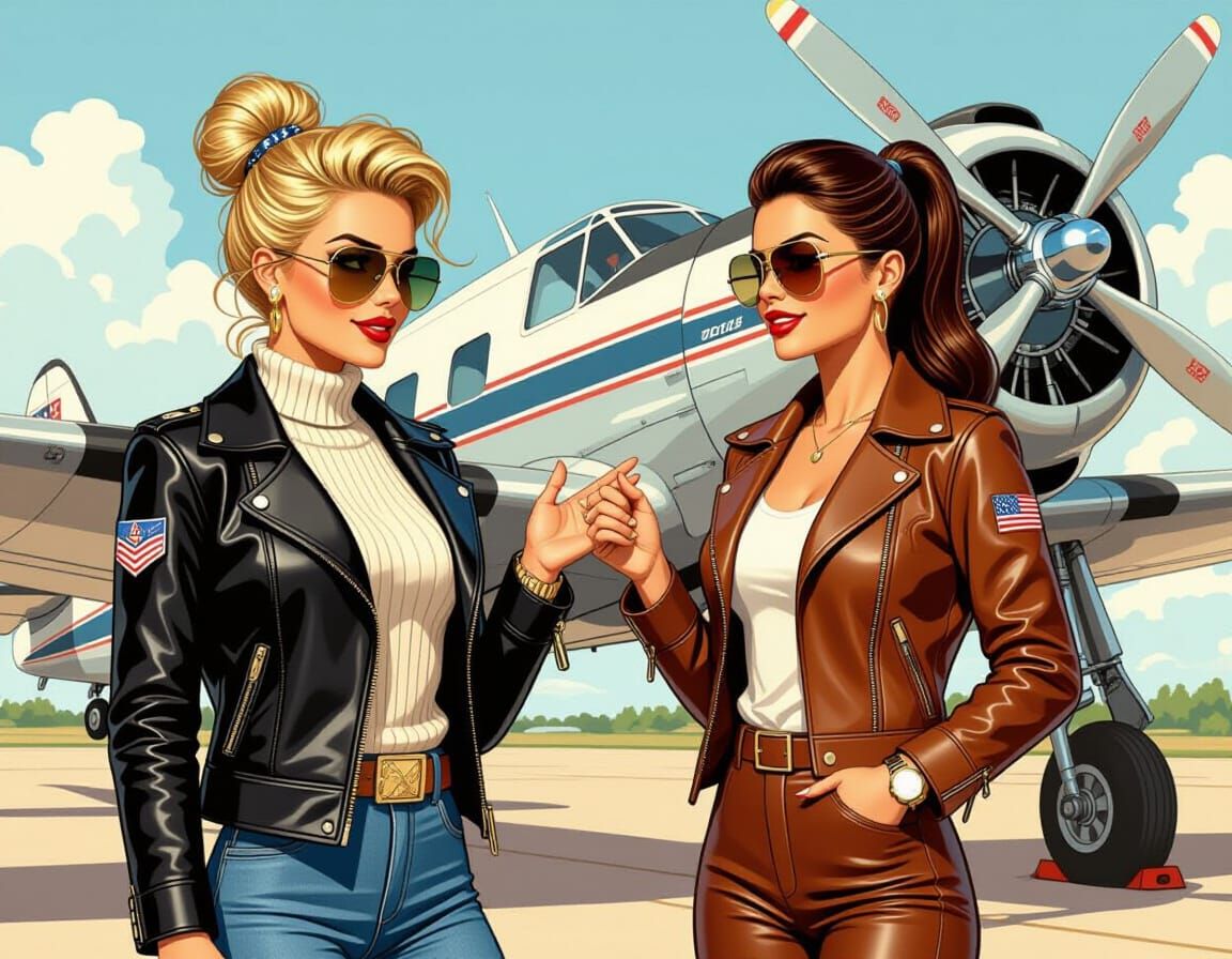 Vintage Comic Art: Two Pilots Discuss Flight