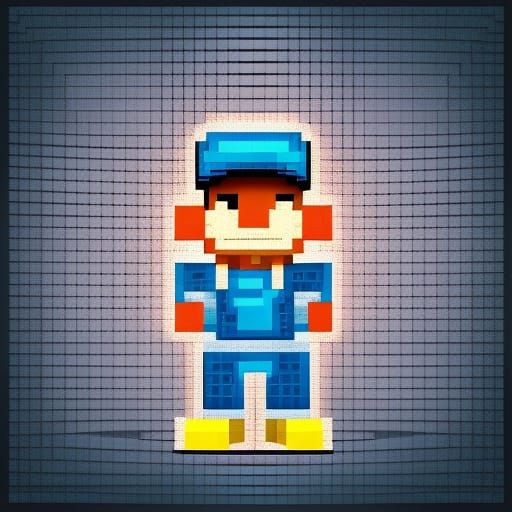 8Bit Pixel Art Baseball Player