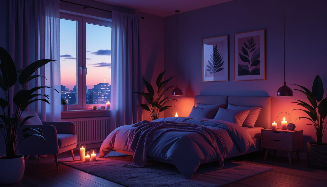 Sensual Bedroom Ambiance with Soft Lights