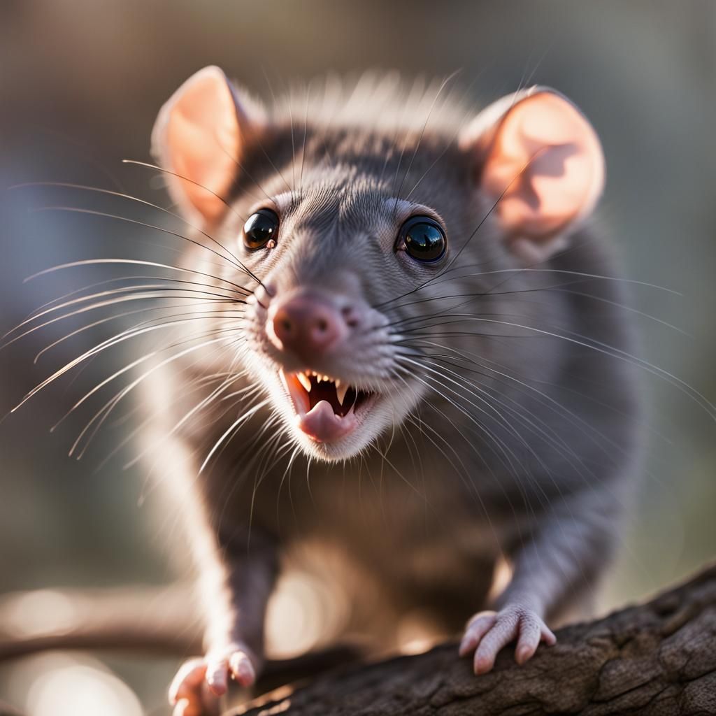 Aggressive Rat in Sharp Focus, Professional Photo
