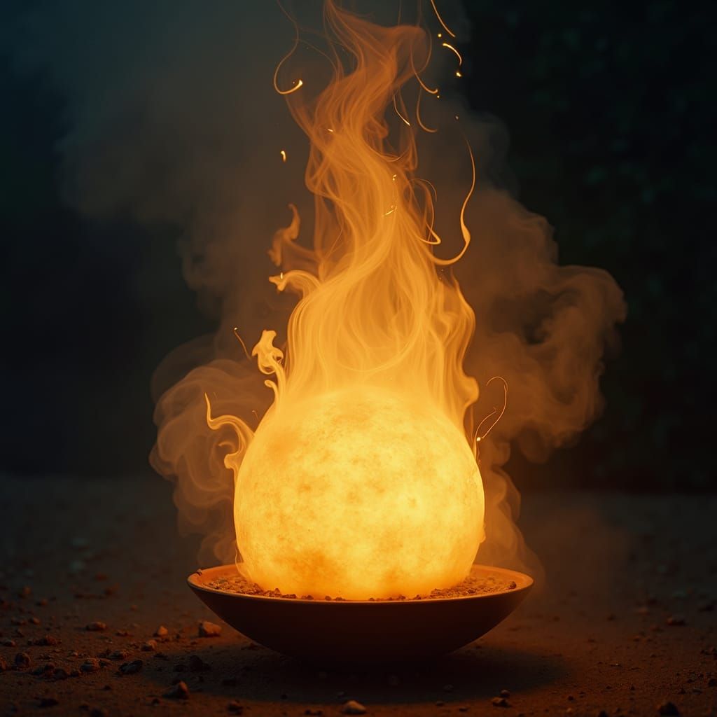 Mystical Lamp with Hypnotic Glow in Surreal Style