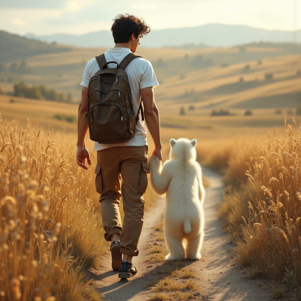 Percy tried to walk like his favorite human but it was diffi...