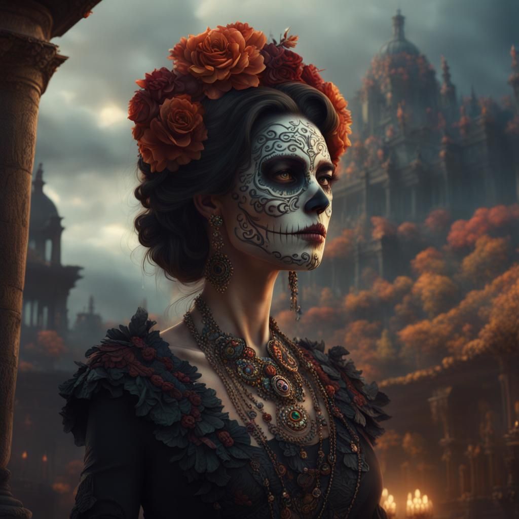 Dramatic Catrina Digital Matte Painting
