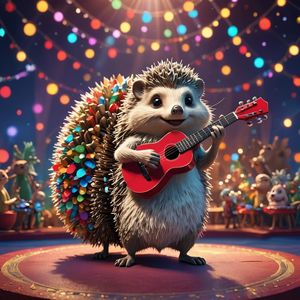 Fairy and Hedgehog Musical Duet in Pixar Style