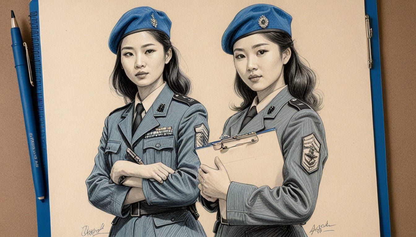 Korean Officer in Uniform, Ready for Duty