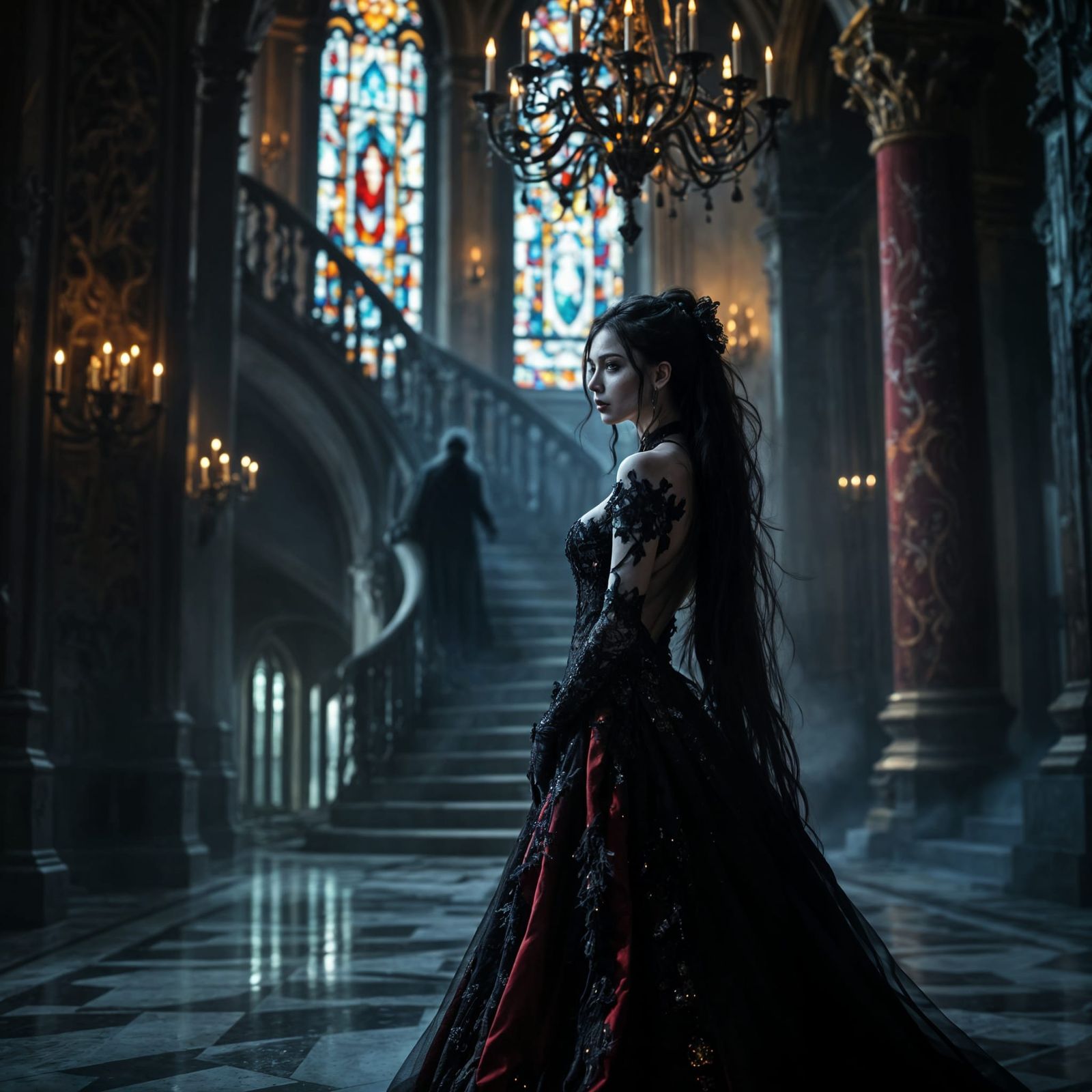 Elegant Gothic Woman Speaks in Hushed tones