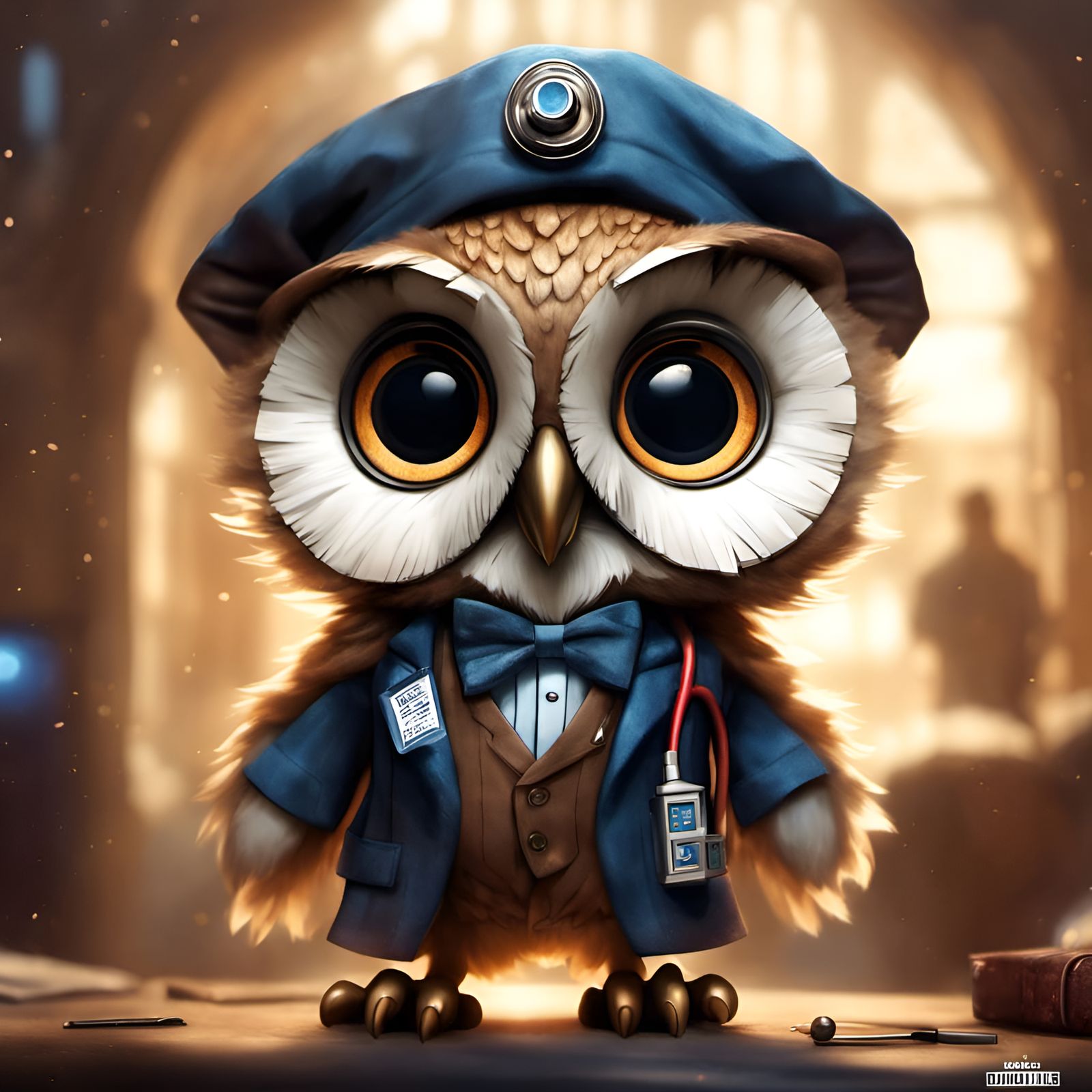 Doctor Who Owl: Adorable Chibi 3D Render