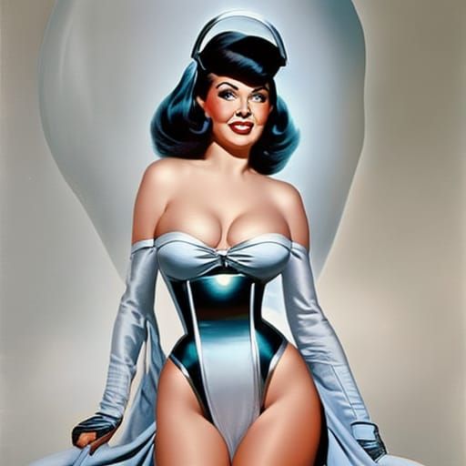Retro Sci-Fi Pinup in Classic Comic Style