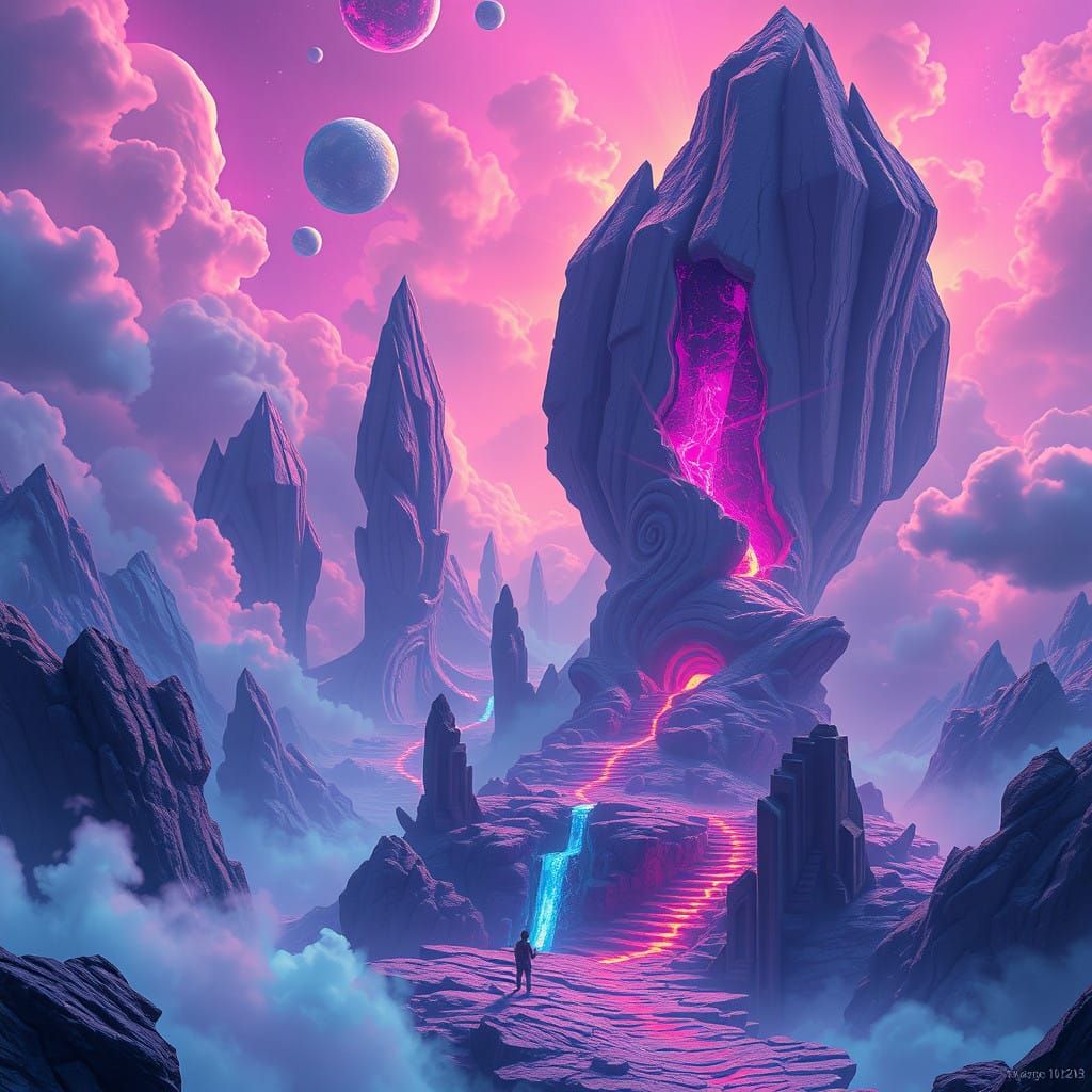 Ethereal Fantasy Realm Concept Art in Unreal Engine 5 Style